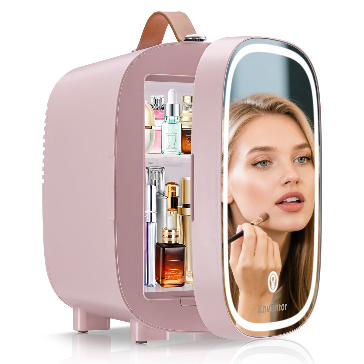 Enventor LED Mirror Mini Fridge 4L/ 6 Can