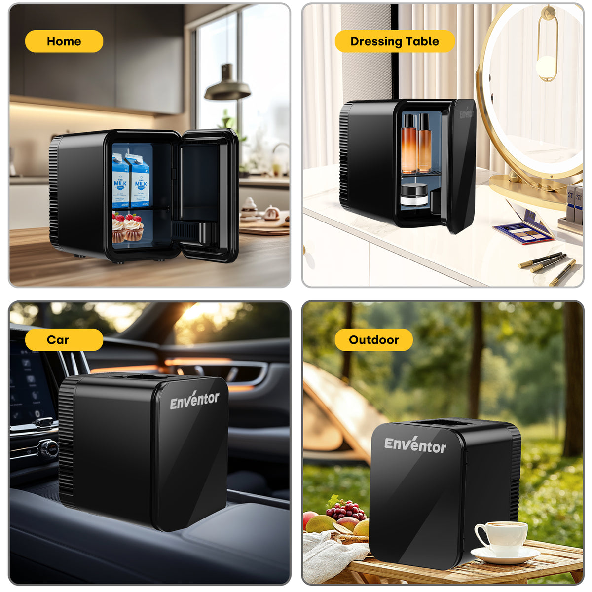 Enventor Compact Mini Fridge 4L/ 6 Cans
