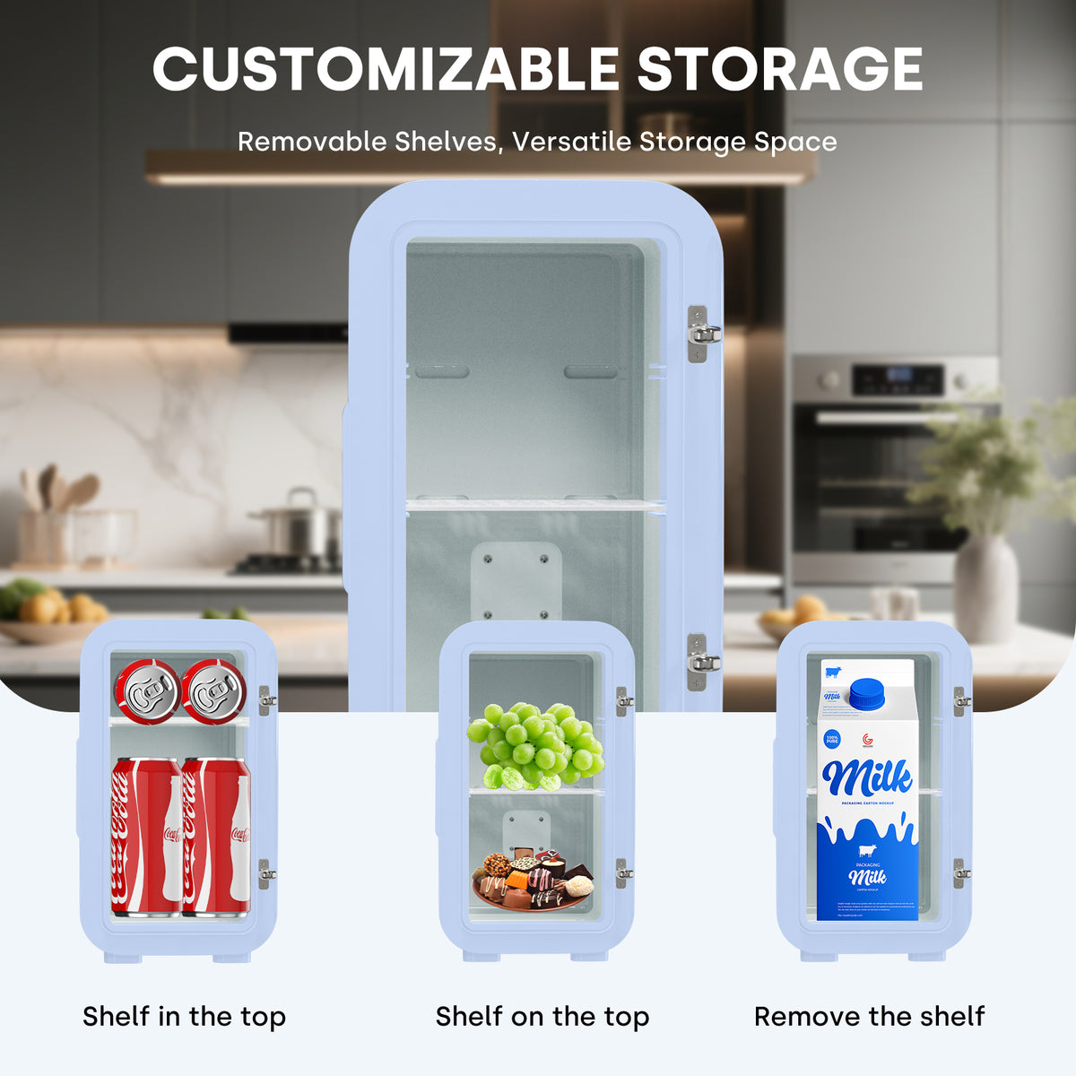 Enventor Classic 6 Mini Fridge Blue