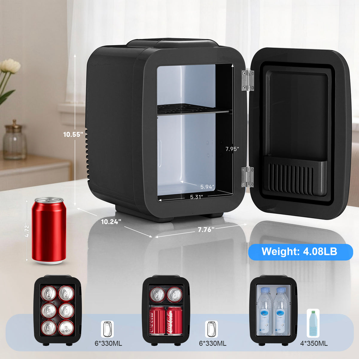 Enventor Classic 4 Mini Fridge Black