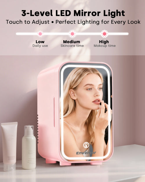 Enventor LED Mirror Mini Fridge 6L/ 8 Can