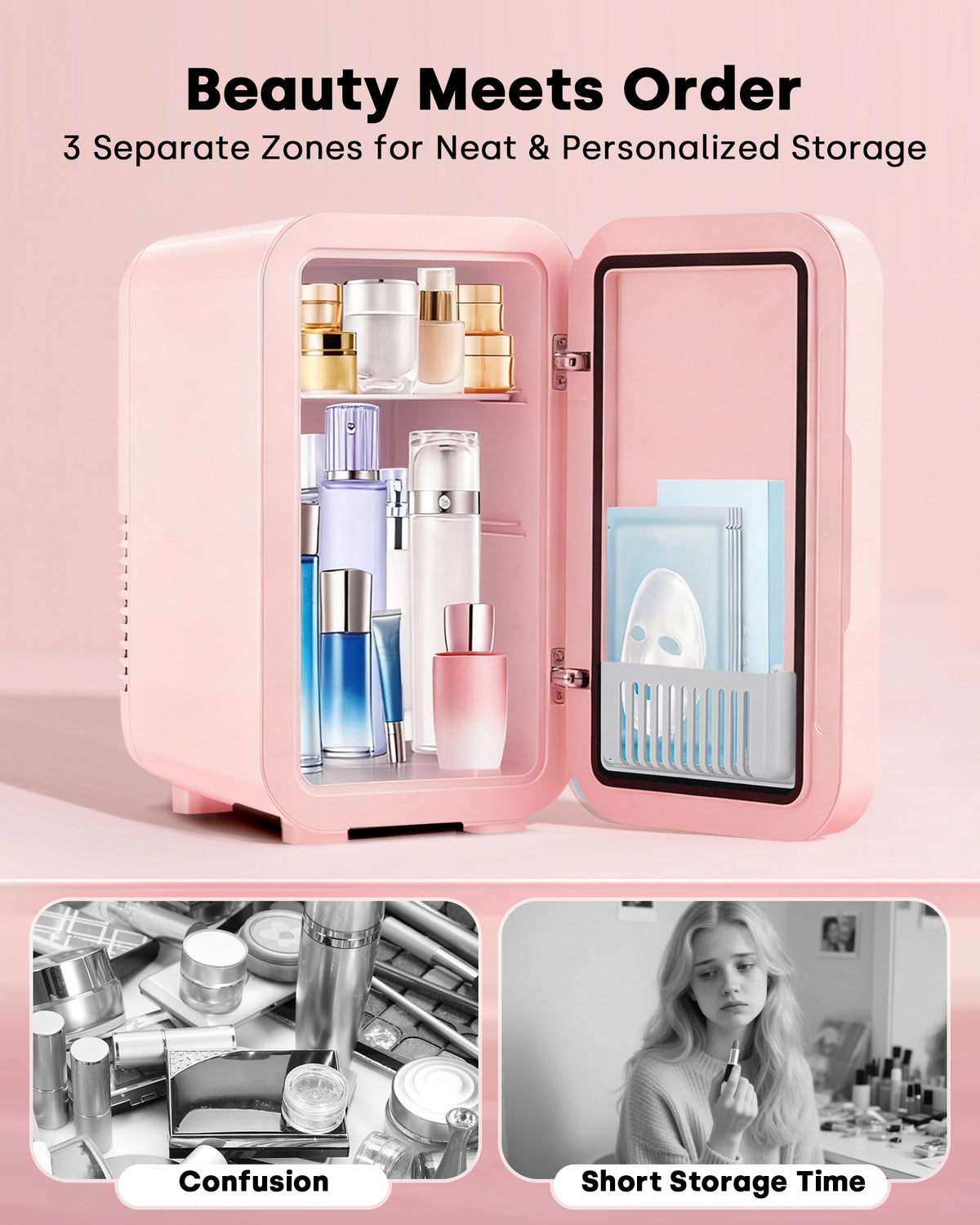 Enventor LED Mirror Mini Fridge 6L/ 8 Can