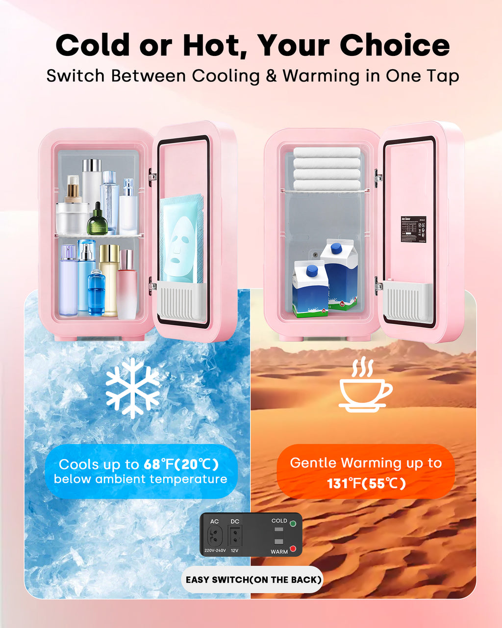 Enventor LED Mirror Mini Fridge 6L/ 8 Can