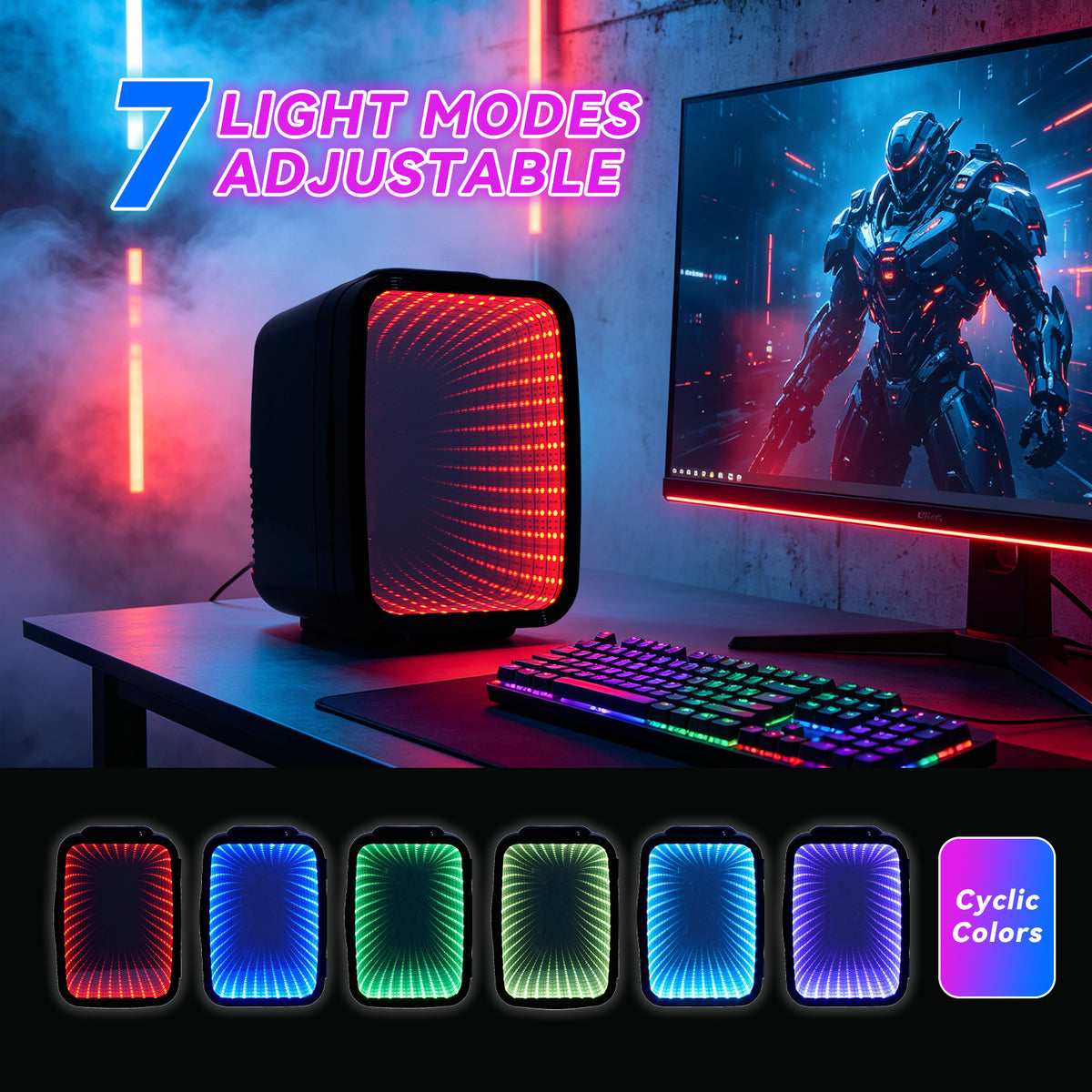 Enventor Mini Fridge with RGB Colorful Display 4L/ 6 Cans