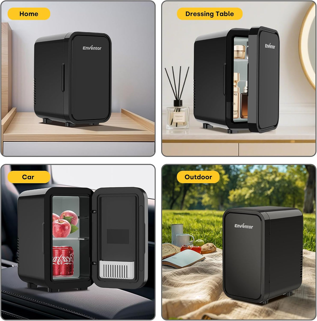 Enventor Mini Fridge with Cooling and Warming, 6L/8Can