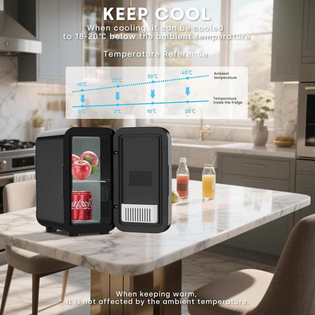 Enventor Mini Fridge with Cooling and Warming, 6L/8Can