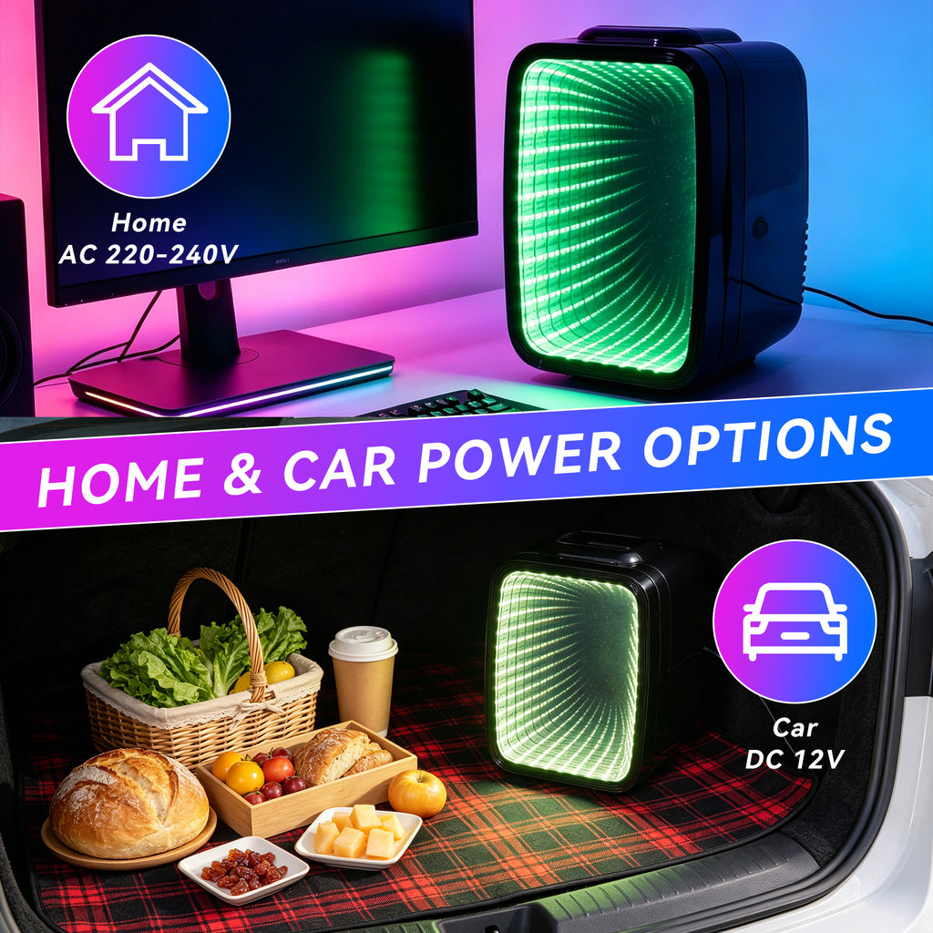 Enventor Mini Fridge with RGB Colorful Display 4L/ 6 Cans