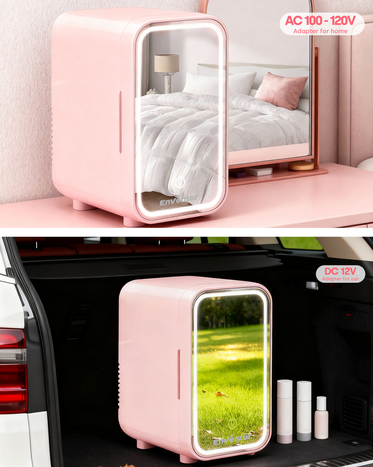 Enventor LED Mirror Mini Fridge 6L/ 8 Can