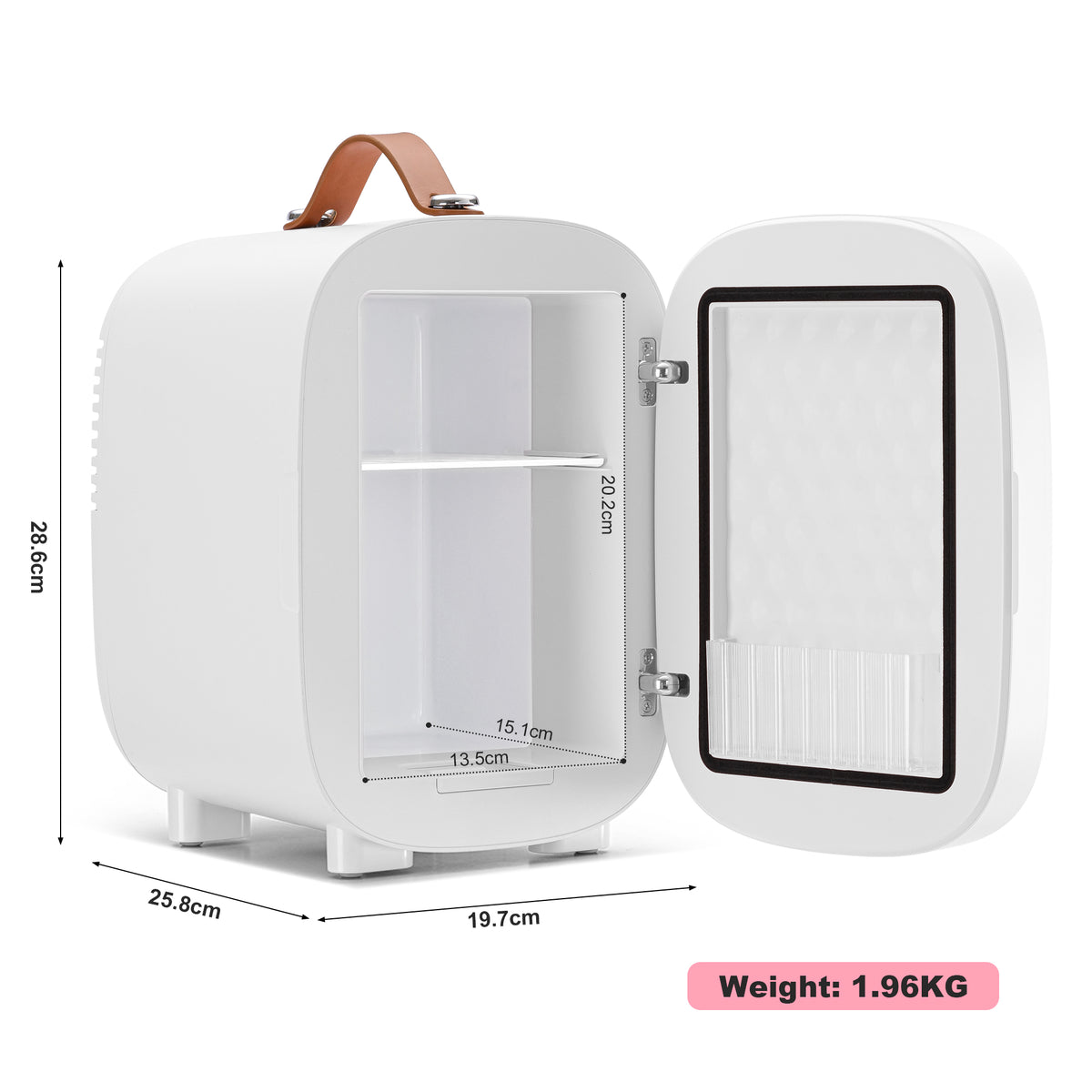 Enventor LED Mirror Mini Fridge 4L/ 6 Can