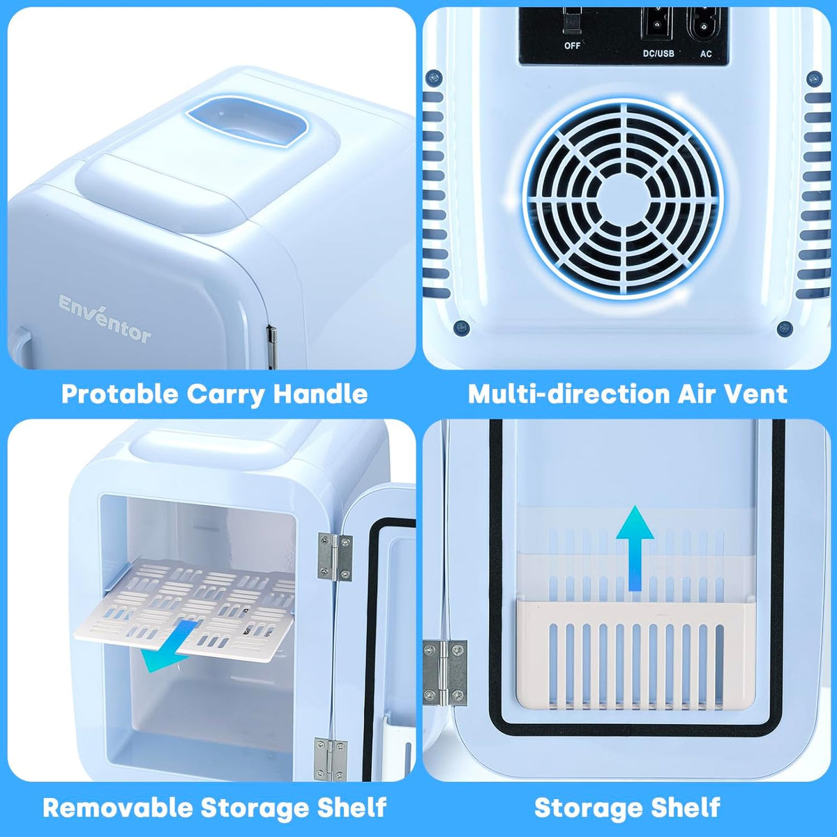 Enventor Mini Fridge Cooling-Only 4L/6 Cans